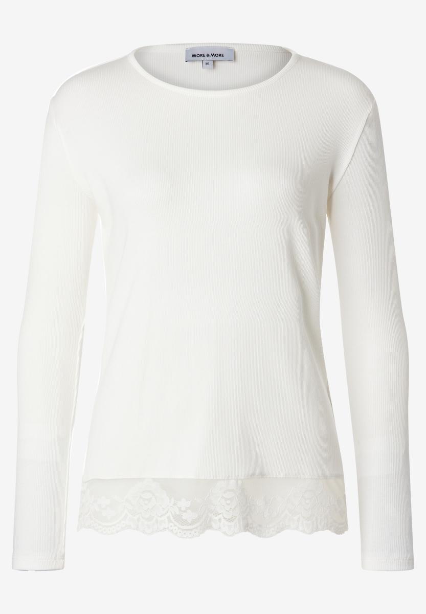 Damen Shirt mit Spitzensaum