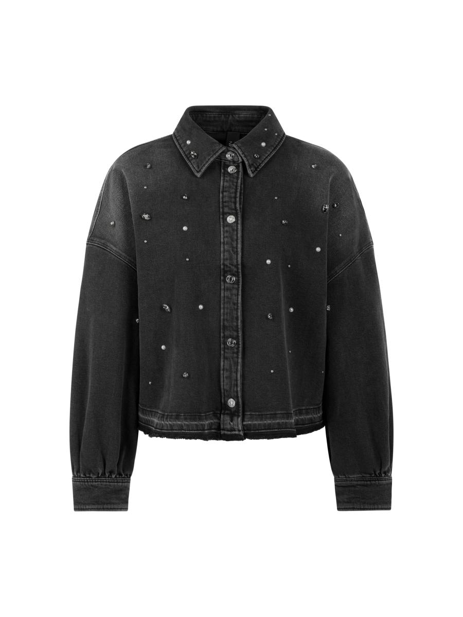 Damen Jeanshemd mit Schmucksteinen