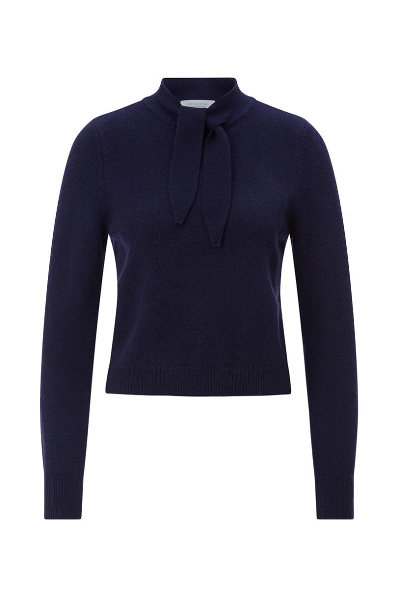 Damen Pullover Tie Detail Basic