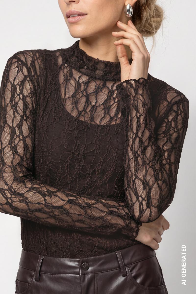 Damen Spitzenshirt