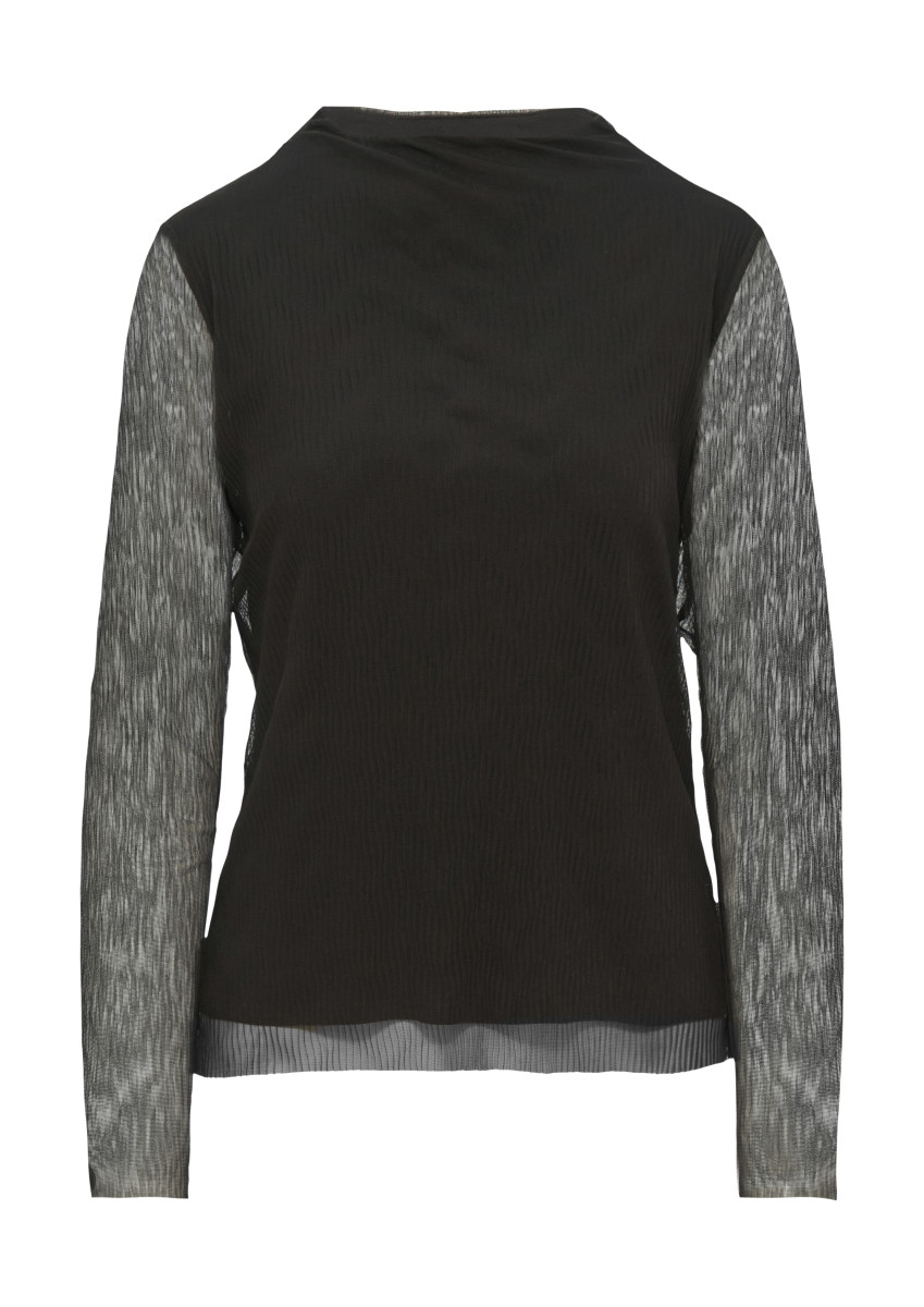 Damen Longsleeve mit Plisseefalten