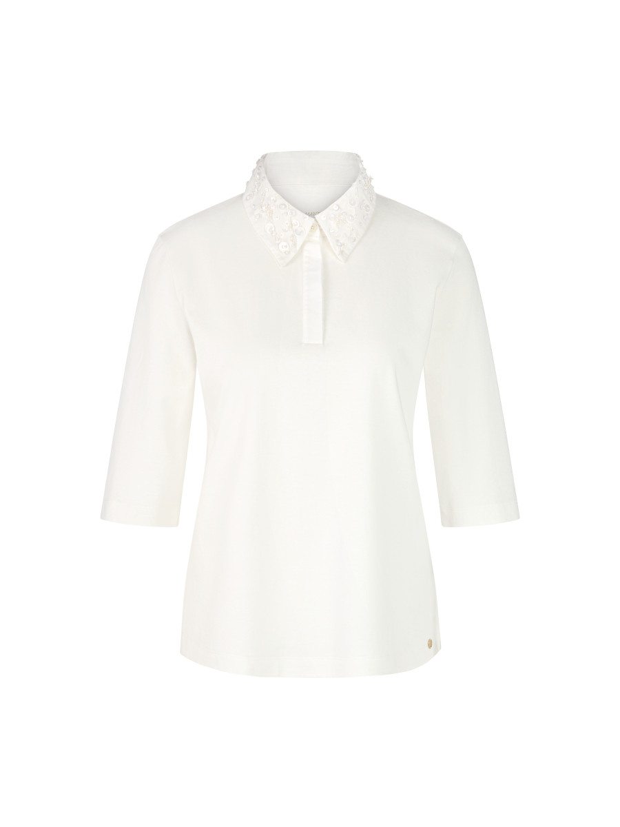 Damen Poloshirt mit Schmuckperlen