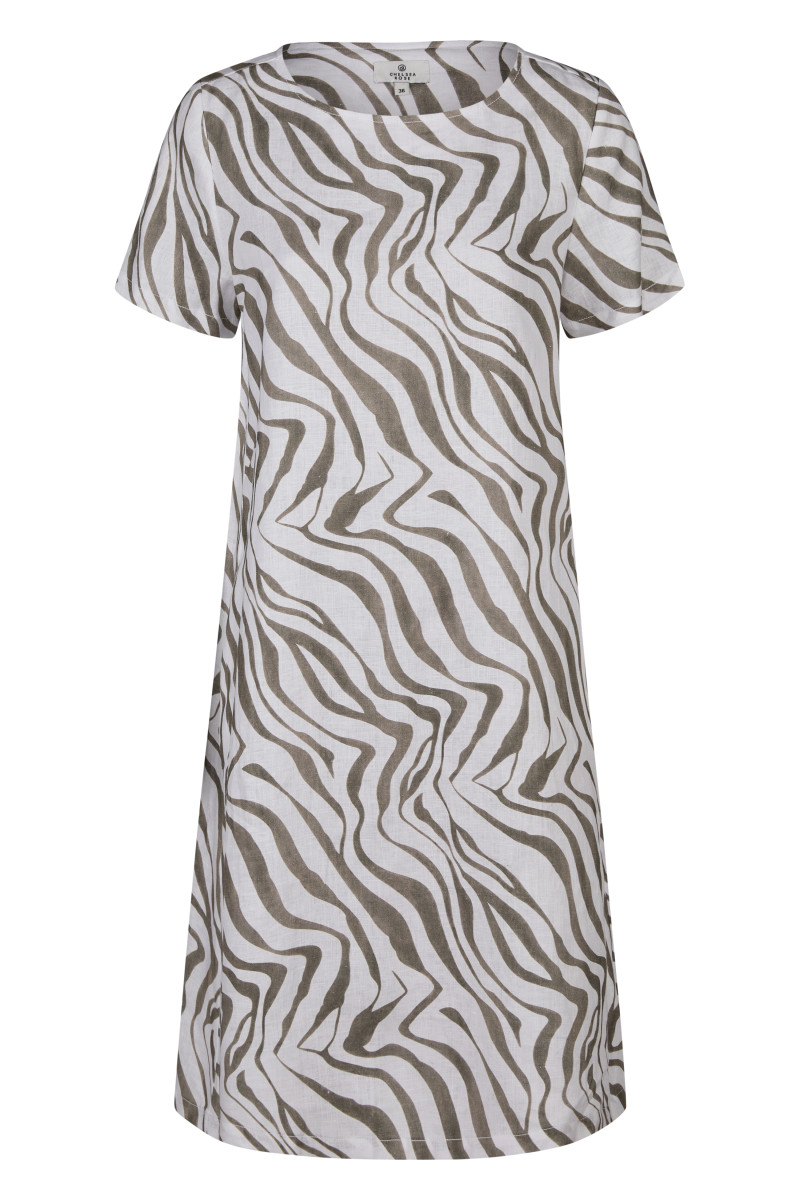 Leinenkleid mit Allover-Muster