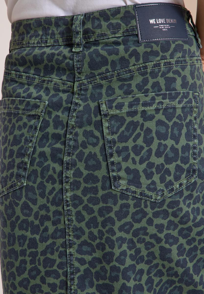 Denim Rock mit Leo-Muster