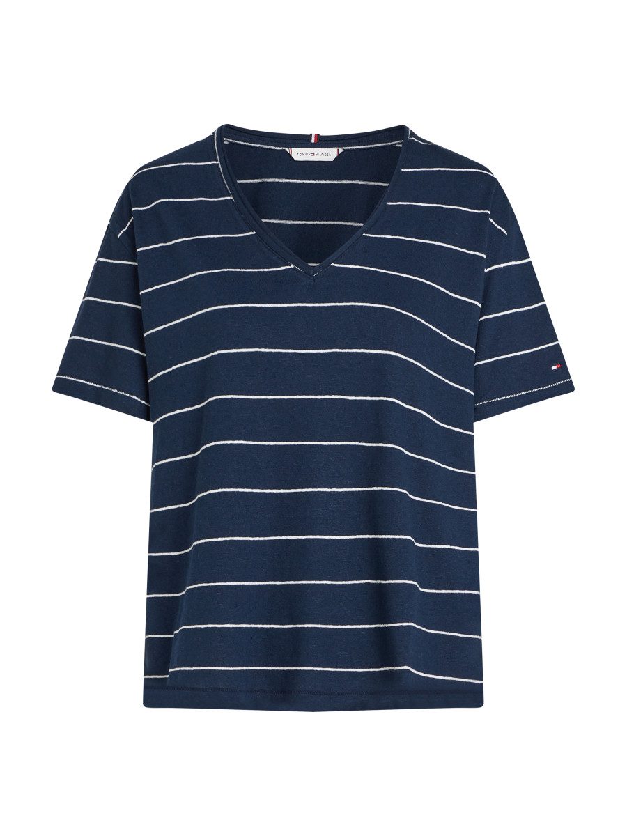 Damen T-Shirt mit Leinenanteil