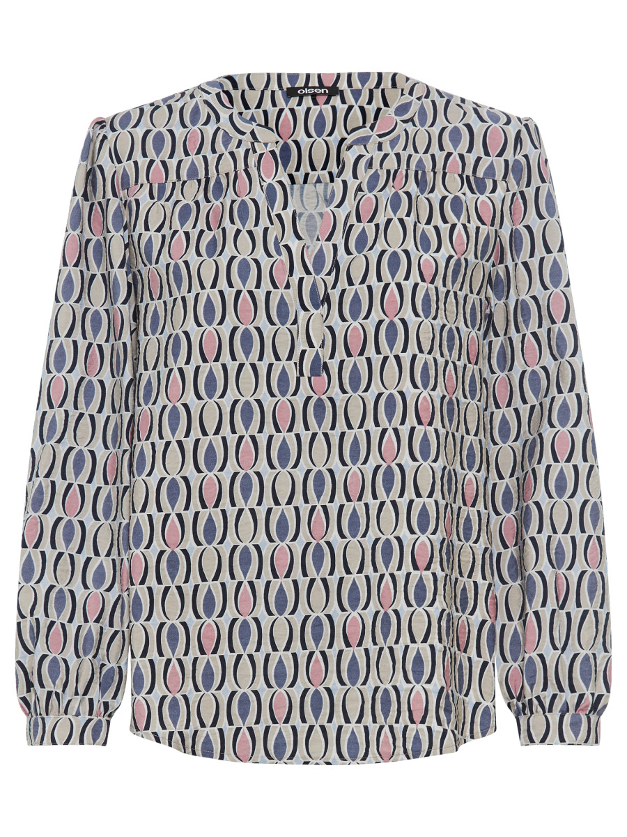 Gemusterte Viskose-Bluse