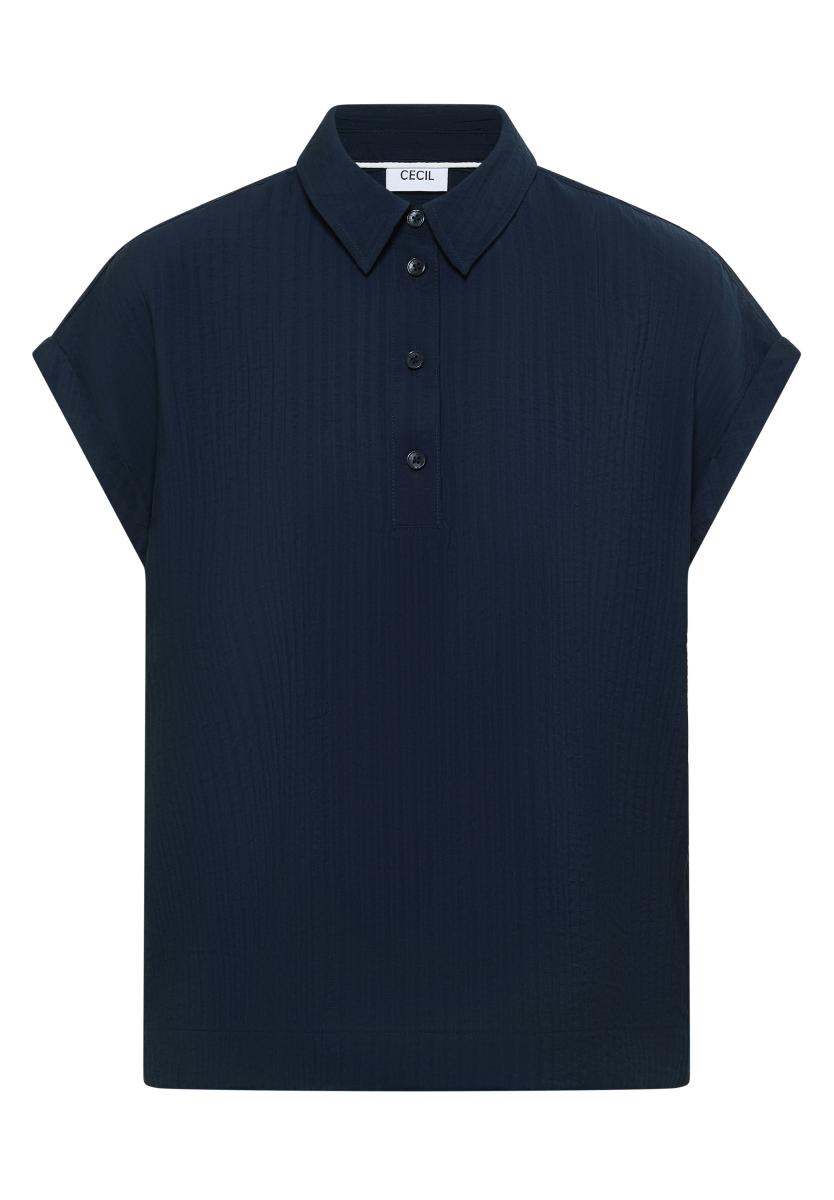 Kurzarm-Bluse mit Struktur