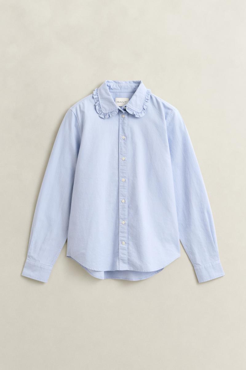 Classic Oxford-Bluse mit Rüschen