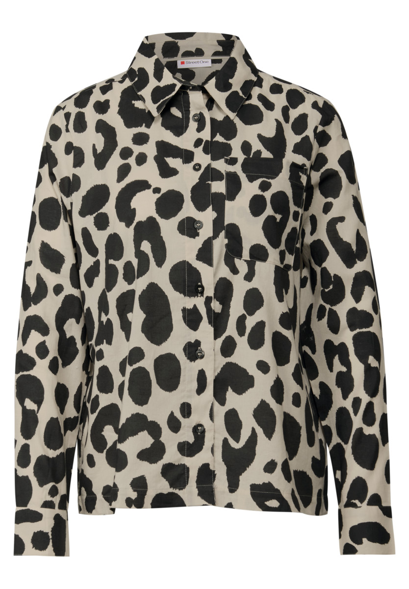 Hemdbluse mit Leo-Print