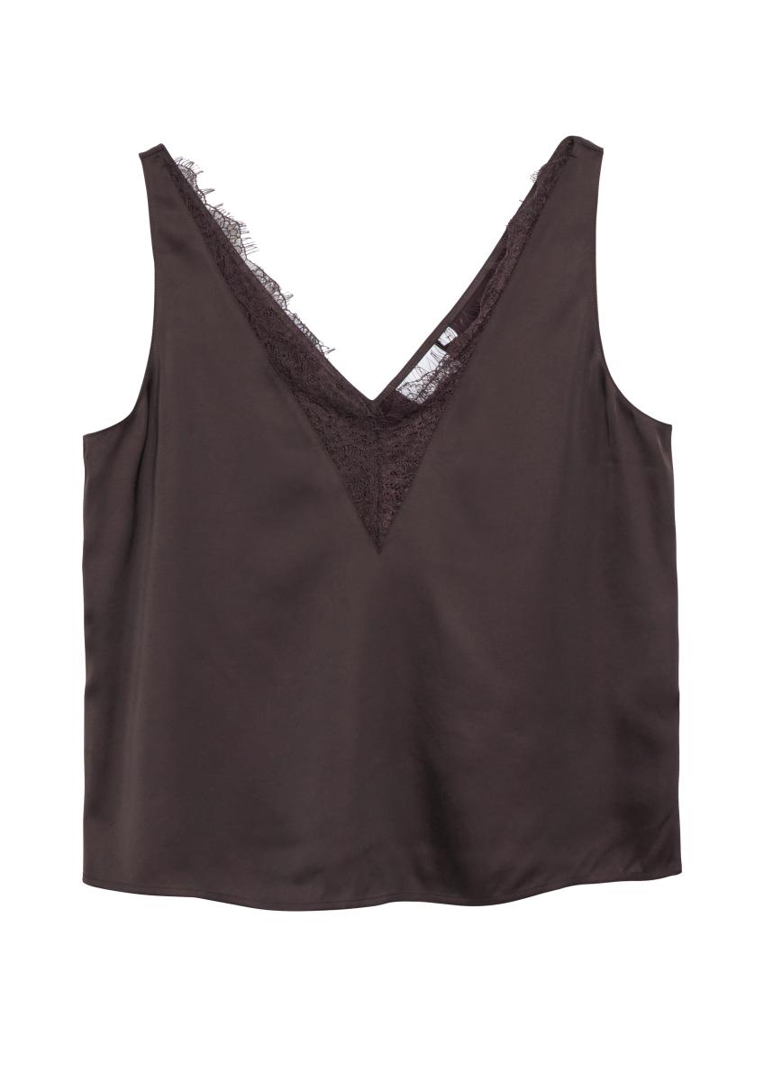 Satintop mit Spitze