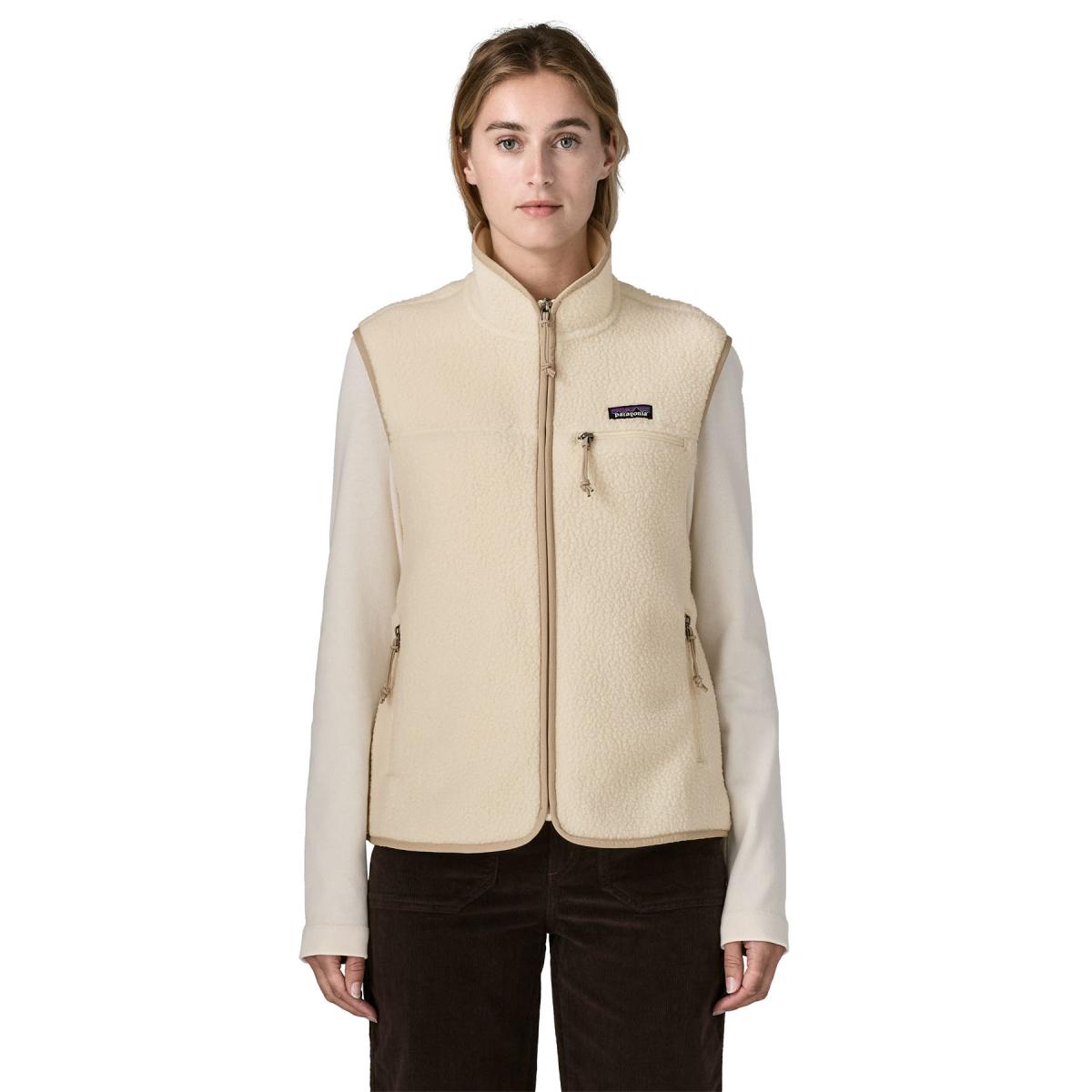 Damen Fleece-Weste Retro Pile