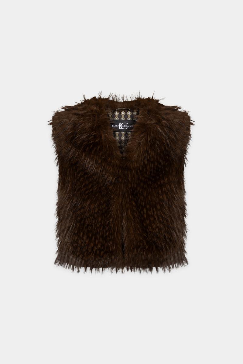 Damen Boho-Weste in Fell-Optik