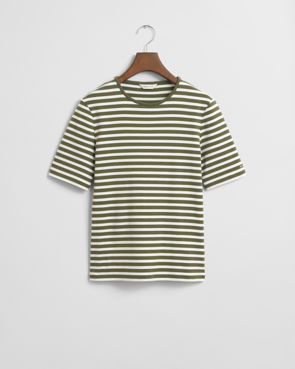 Geripptes Damen T-Shirt mit Streifen