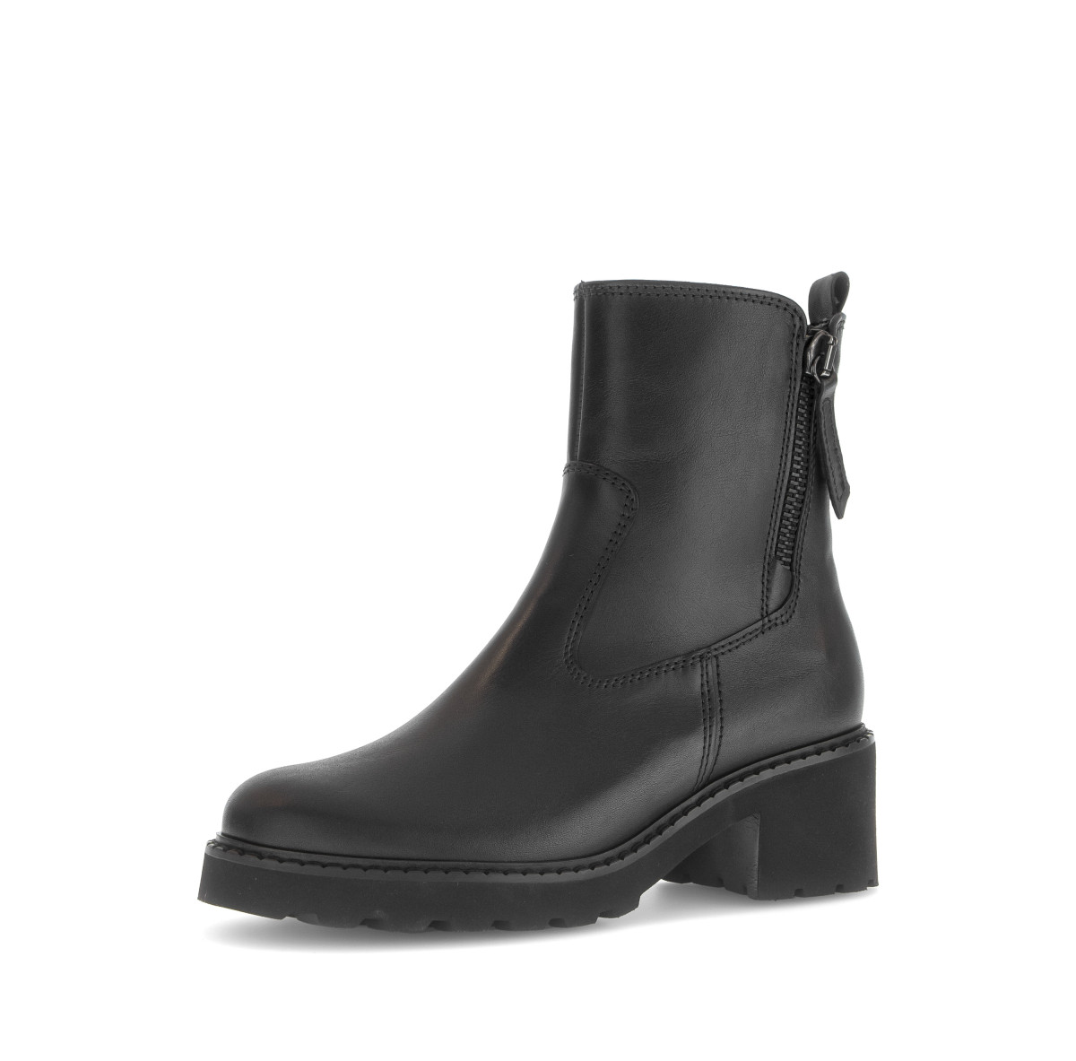 Damen Stiefeletten Glattleder schwarz