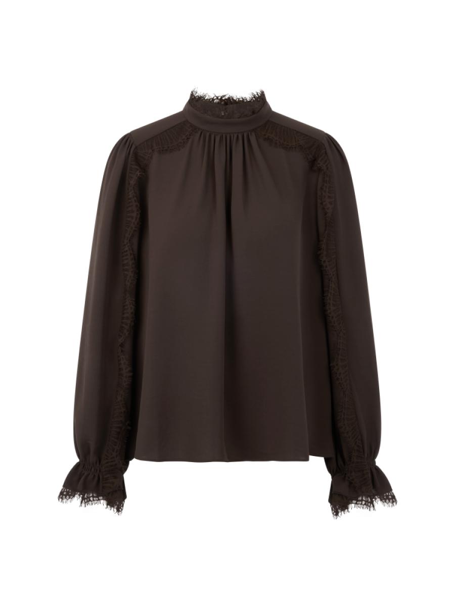Fließende Bluse mit Spitze