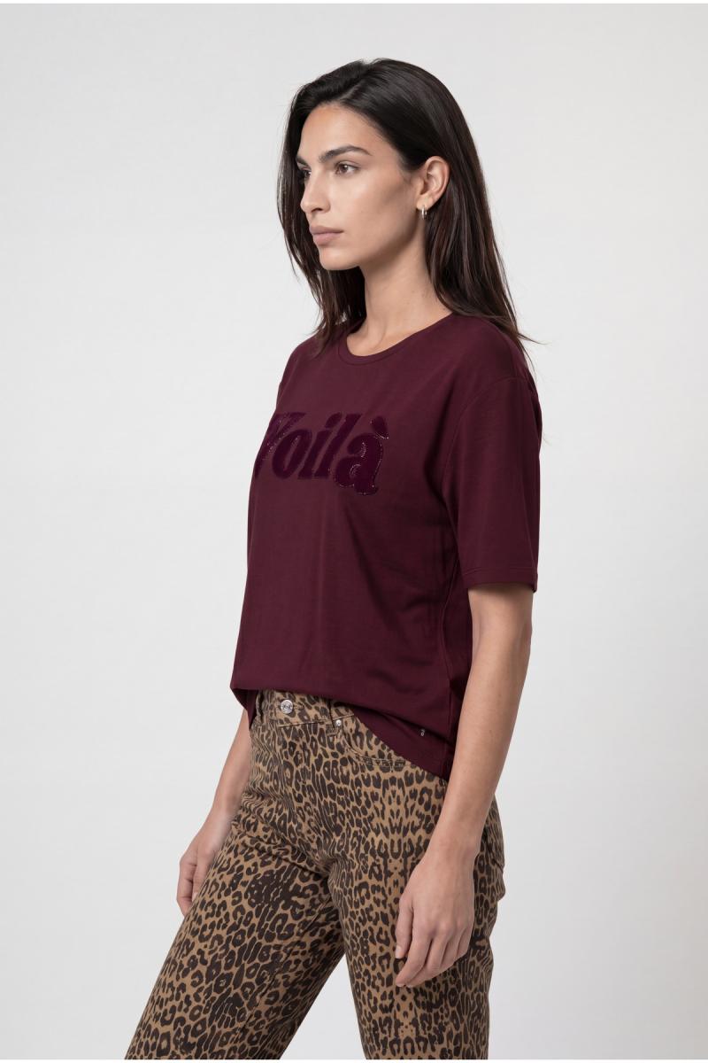 Damen T-Shirt Mit Schriftzug