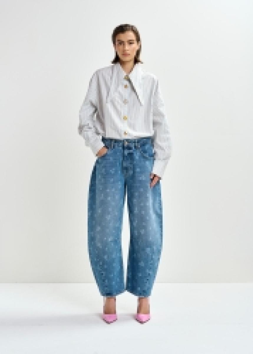 Damen Cropped Barrel-Jeans