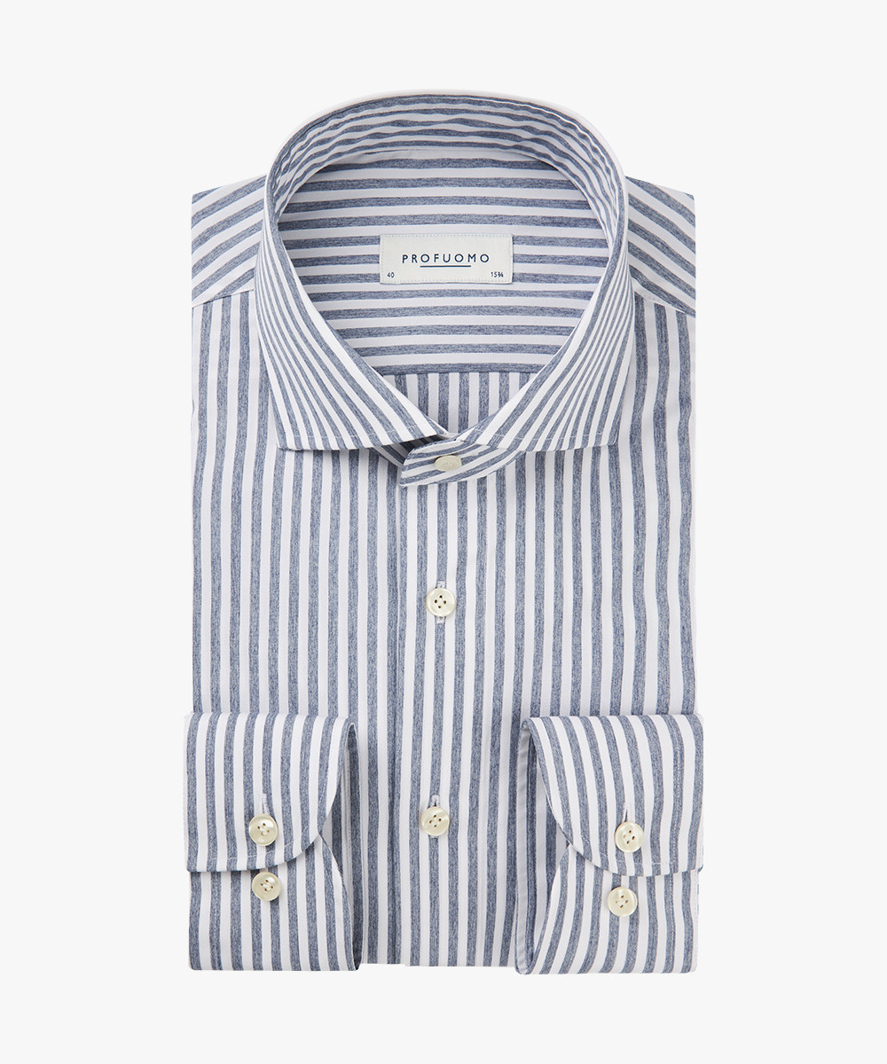 Herren Melange Streifenhemd