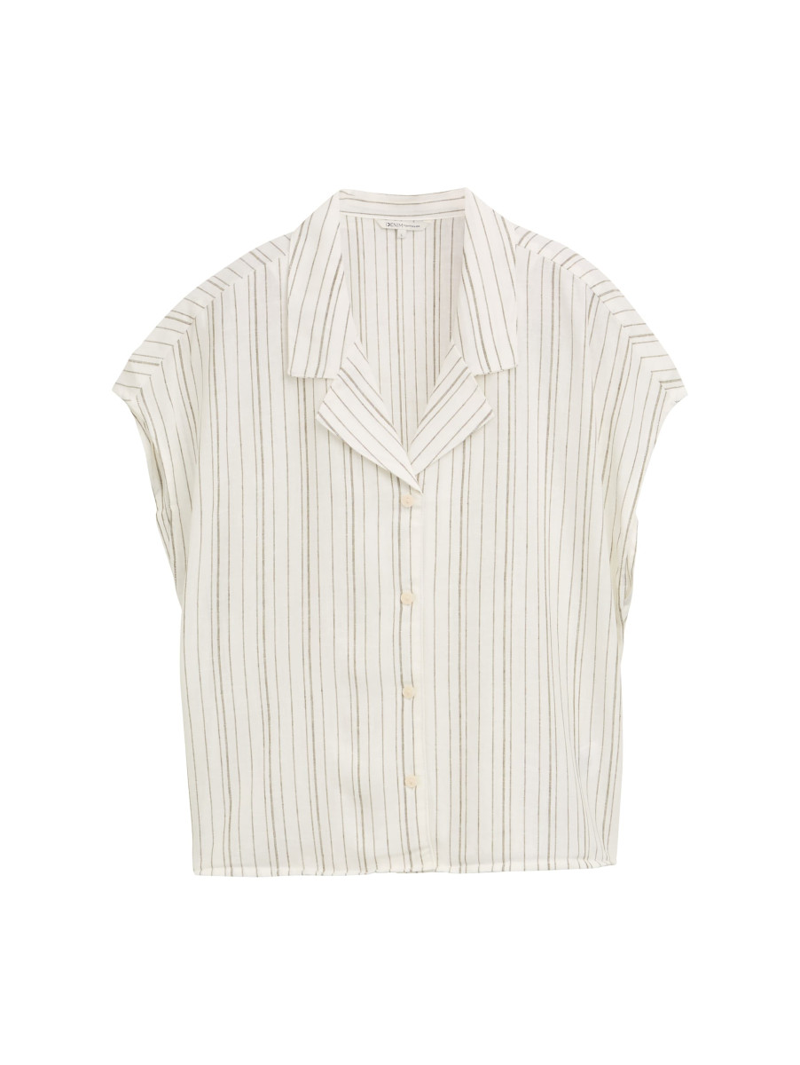 Bluse mit Leinenanteil