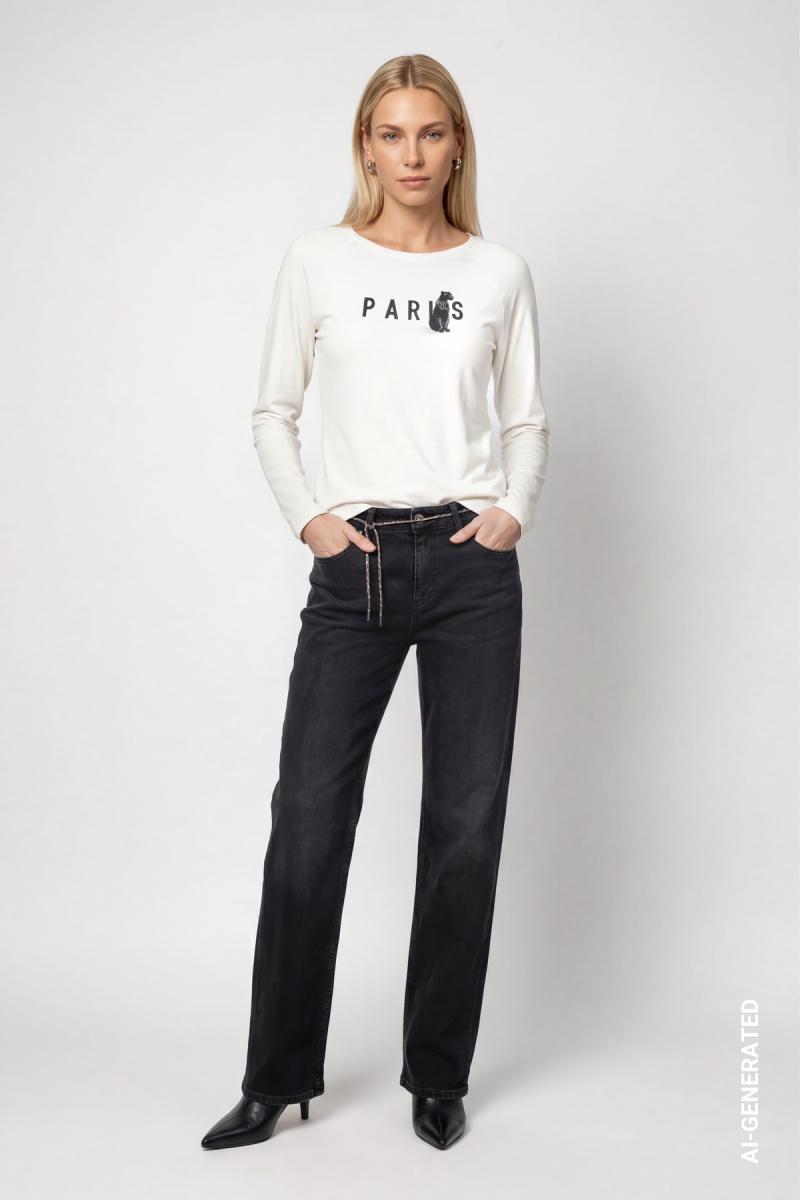 Damen Langarmshirt mit Panther-Print