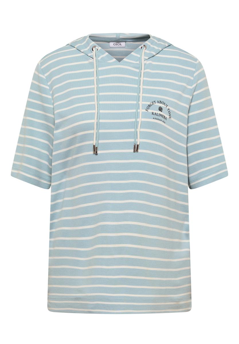 Damen Kurzarm Kapuzenshirt