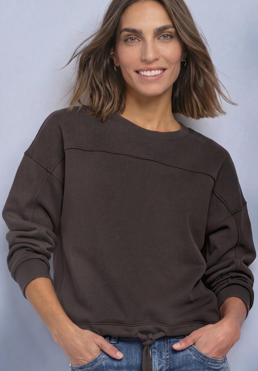 Damen Sweatshirt Mit Zierdetail