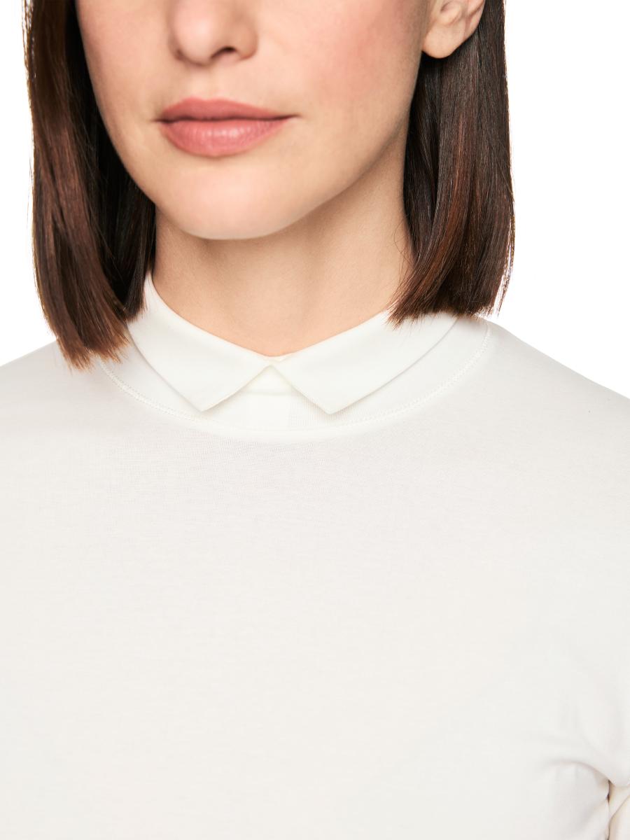 Damen Baumwoll-Longsleeve mit Stehkragen