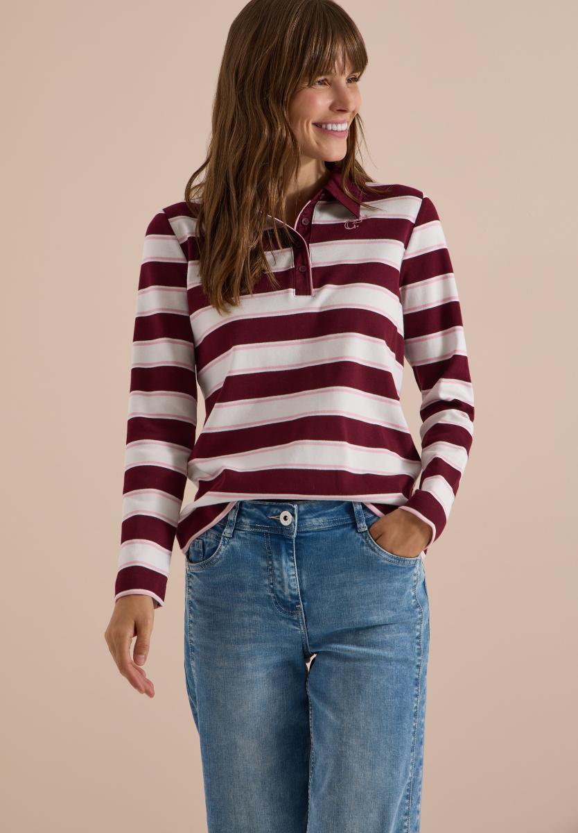 Damen Langarm Poloshirt