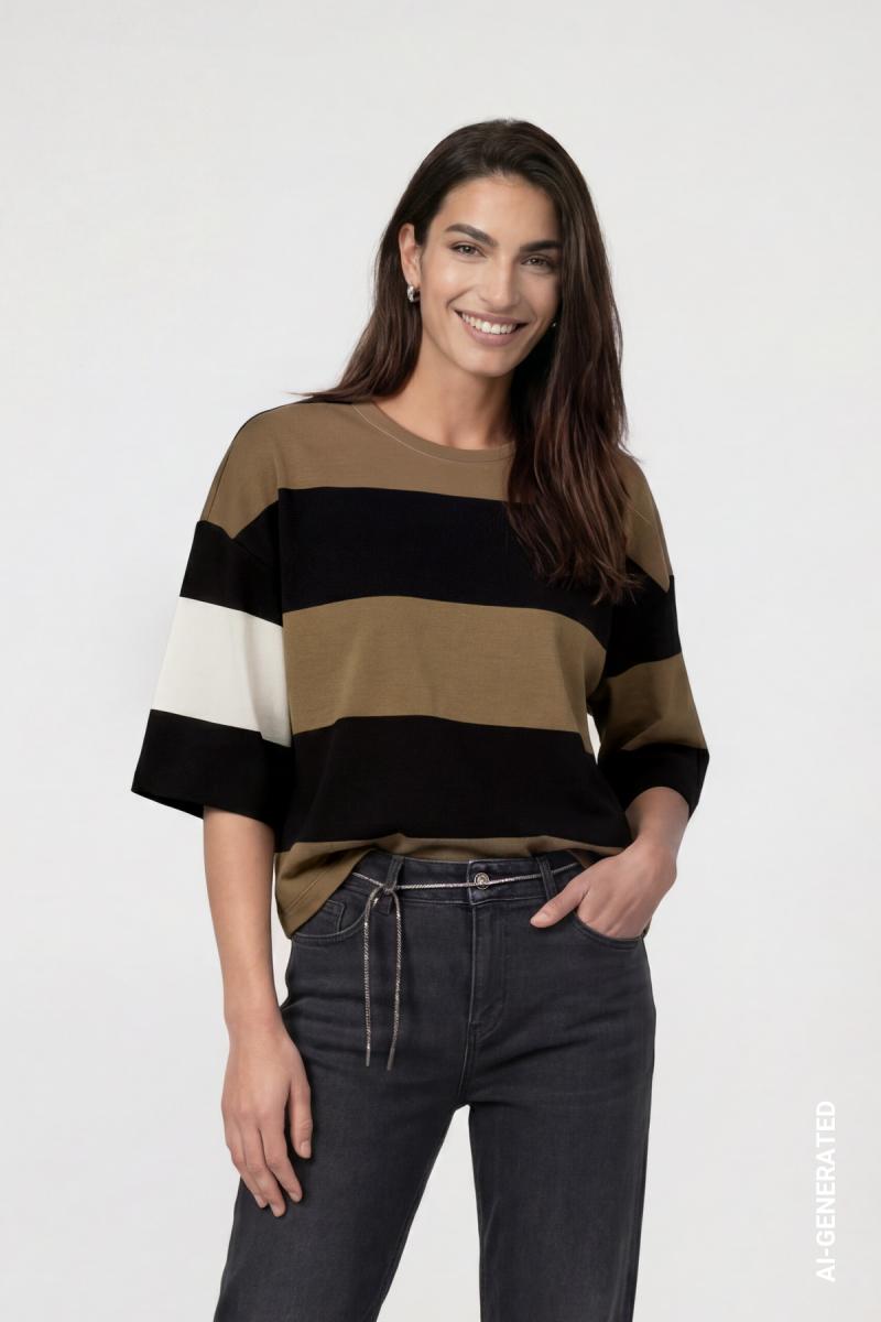 Damen Sweatshirt Kurzarm
