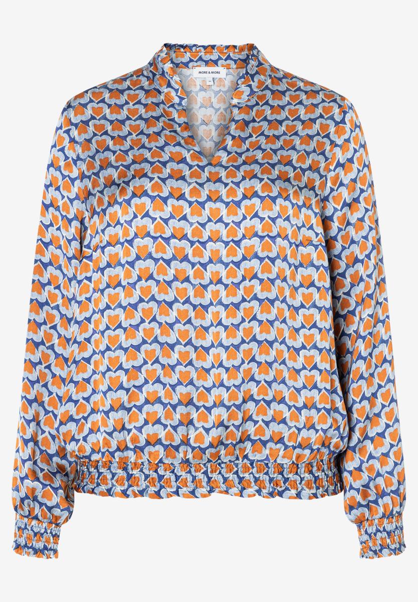Satinbluse mit Print