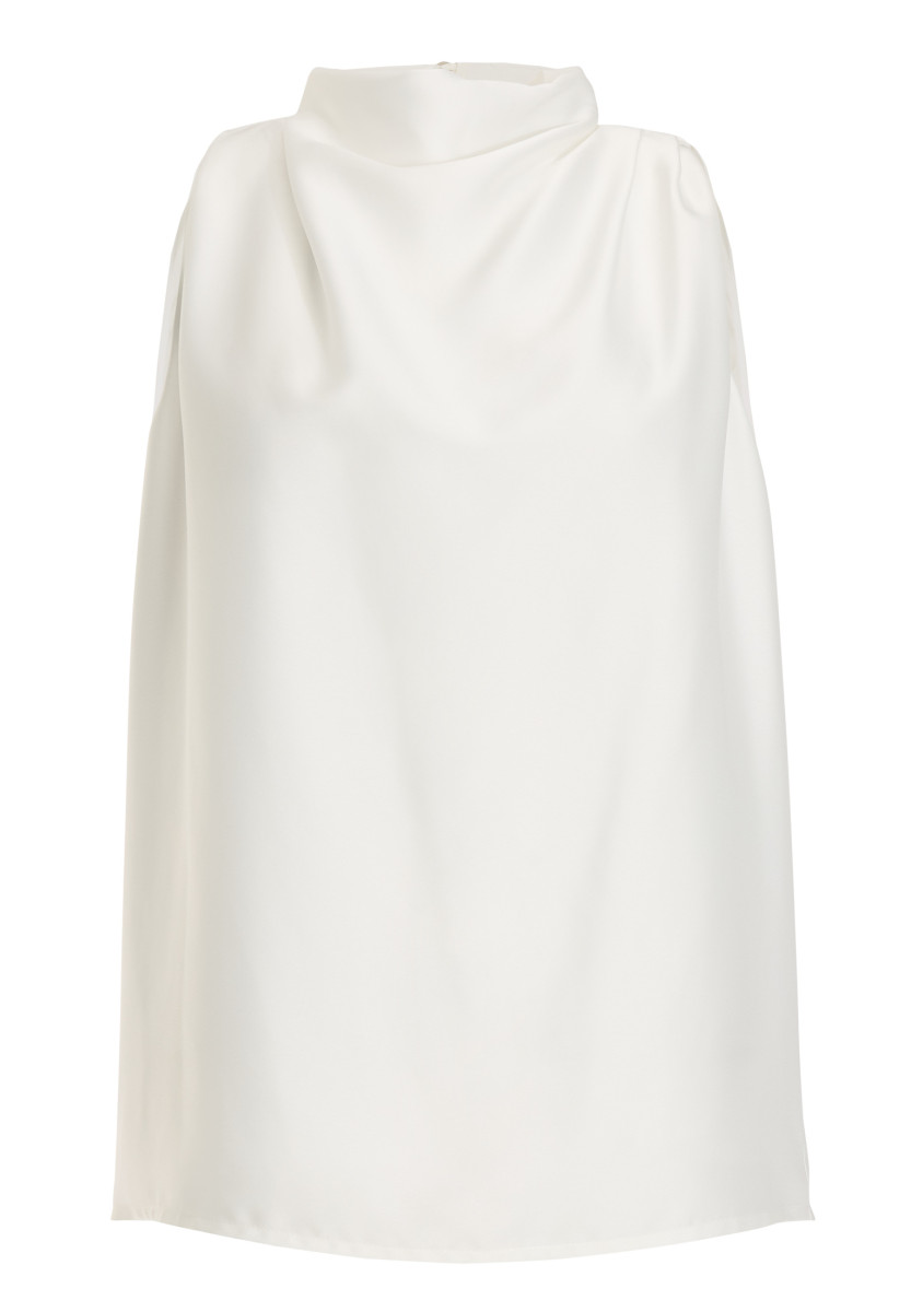 Top mit Drapierung am Kragen