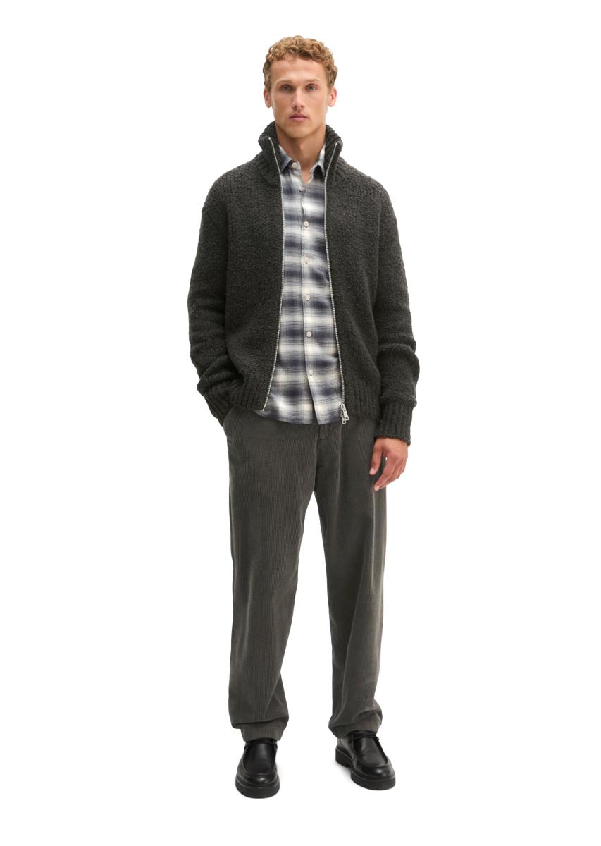Herren Bouclé-Strickjacke