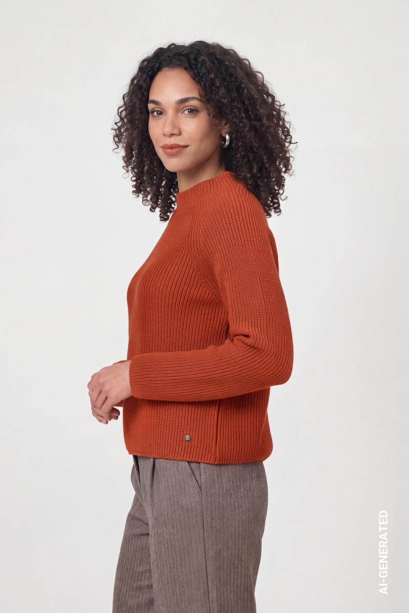 Damen Pullover mit Stehkragen