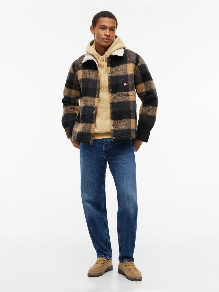 Herren Shacket Teddy Collar