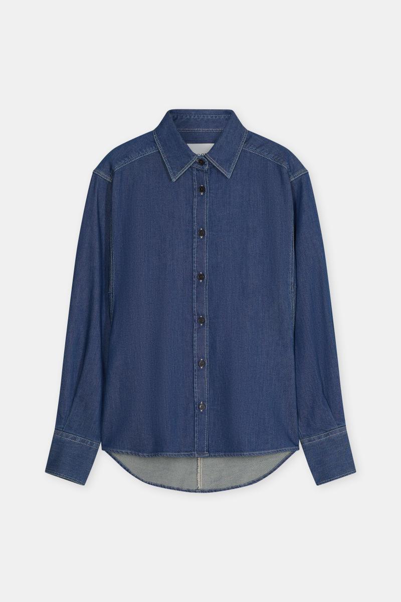 Taillierte Denim-Bluse