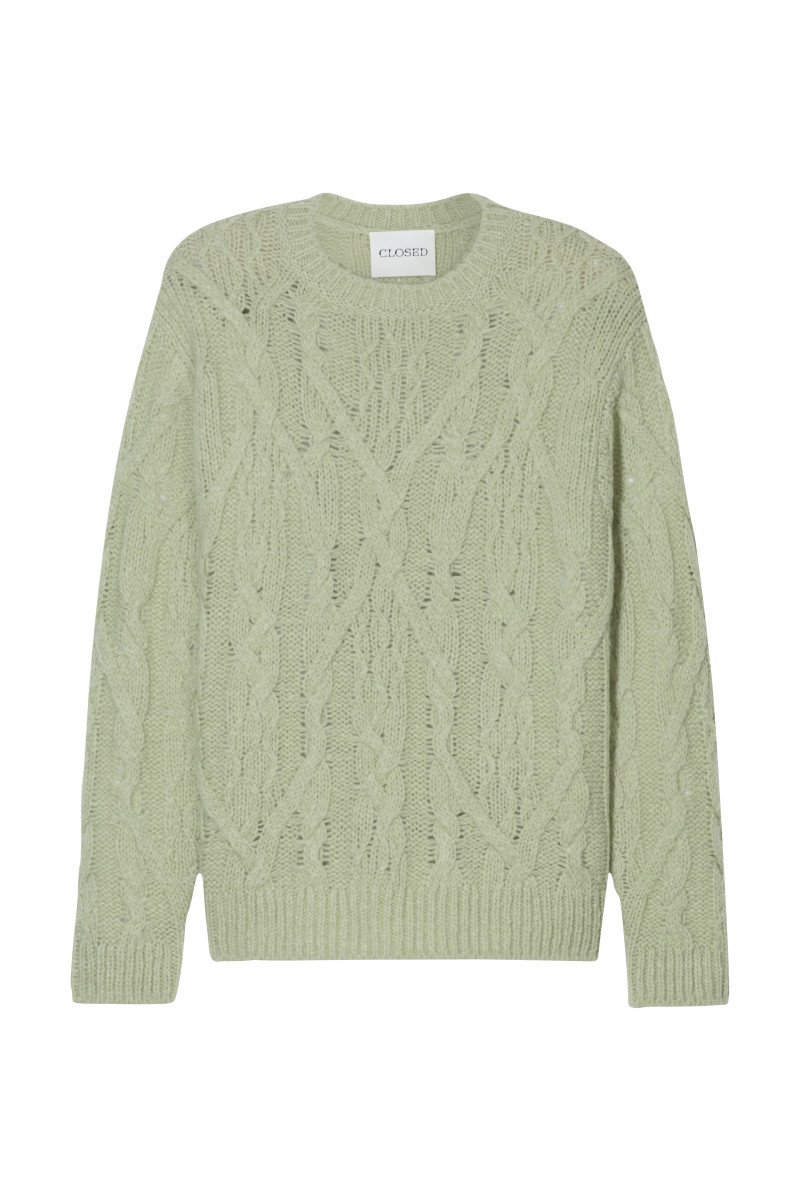 Herren Wollpullover mit Zopfmuster