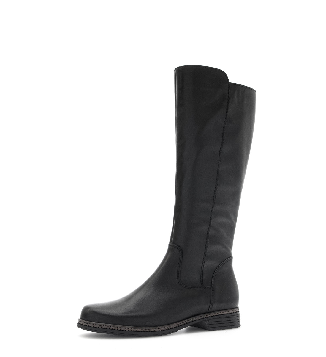 sportliche Stiefel Glattleder schwarz