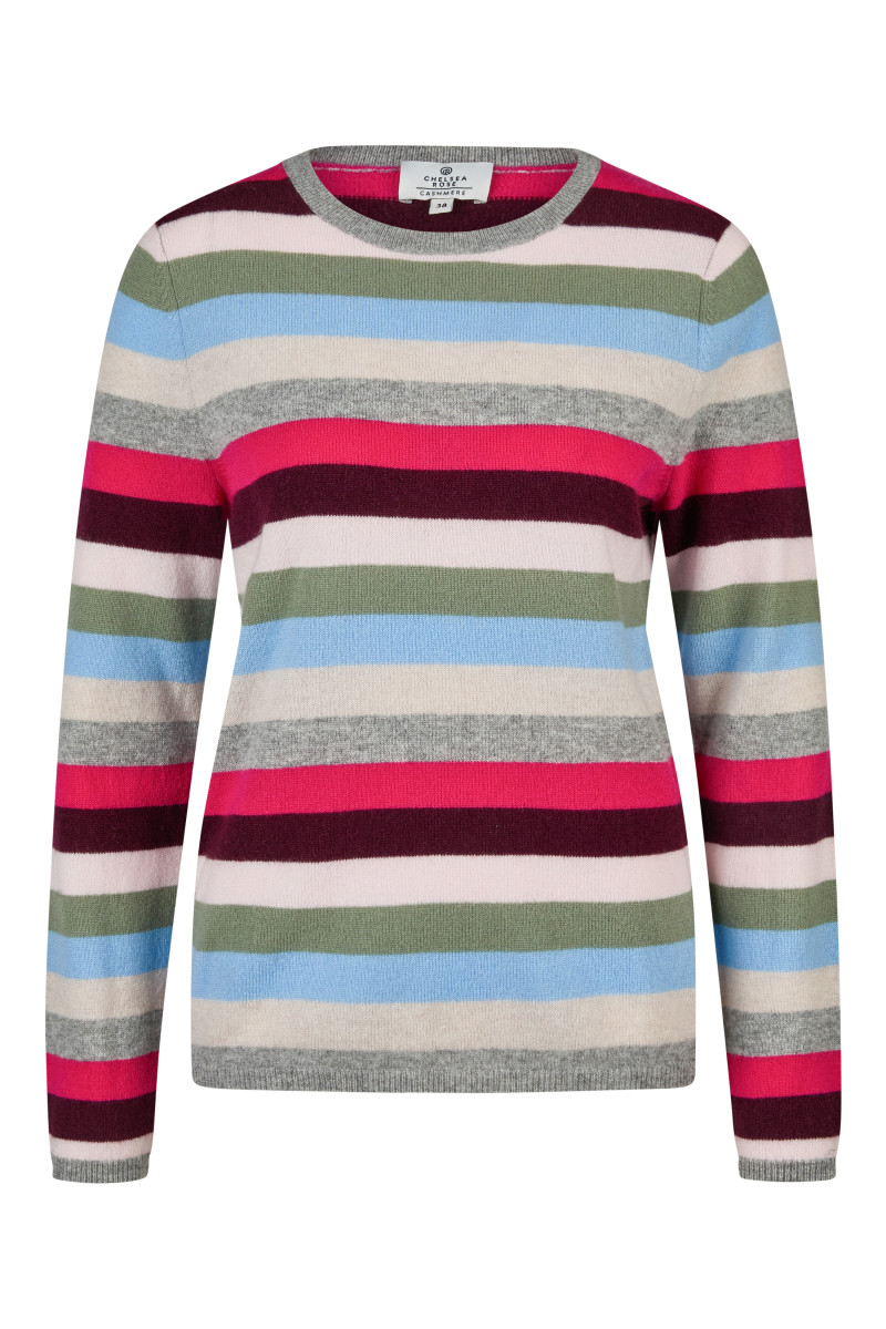 Damen Strickpullover Cashmere Streifen