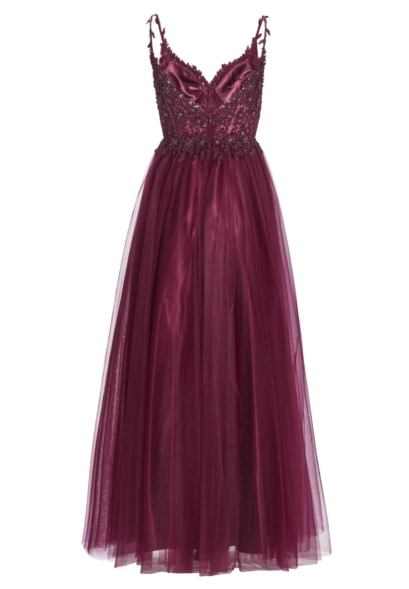 Ausgestelltes Tüllkleid mit Stickerei