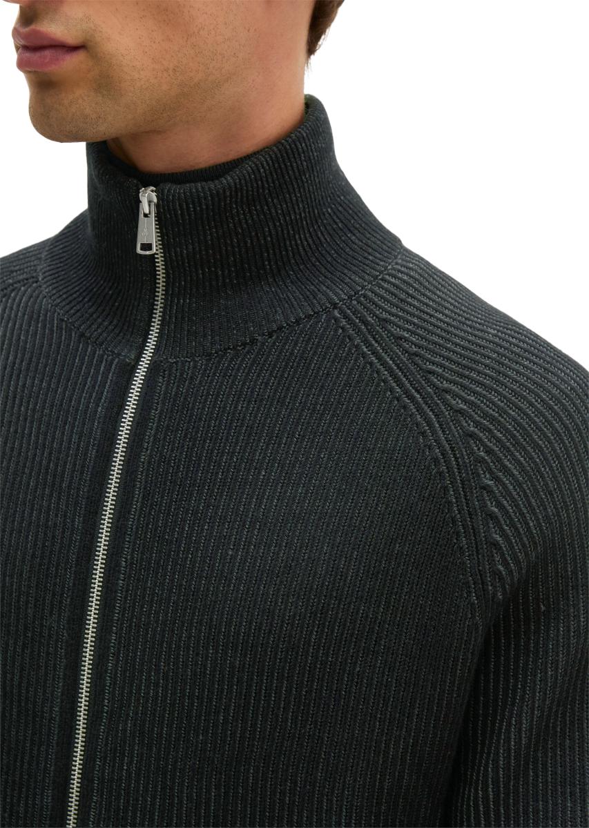 Herren Stehkragen-Strickjacke