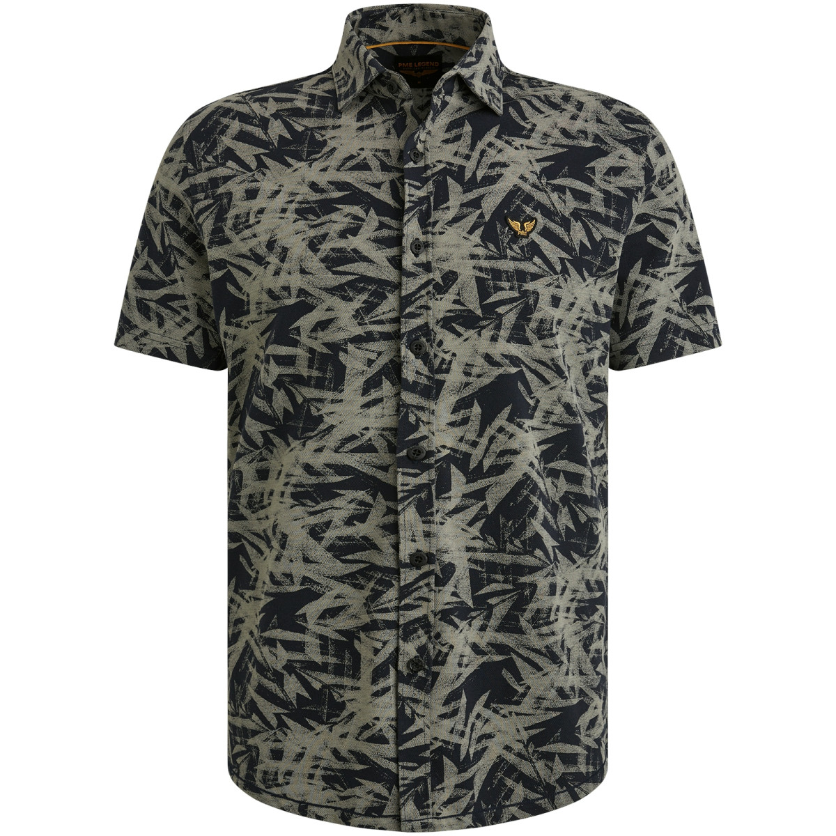 Hemd Jersey Pique Print Leaf