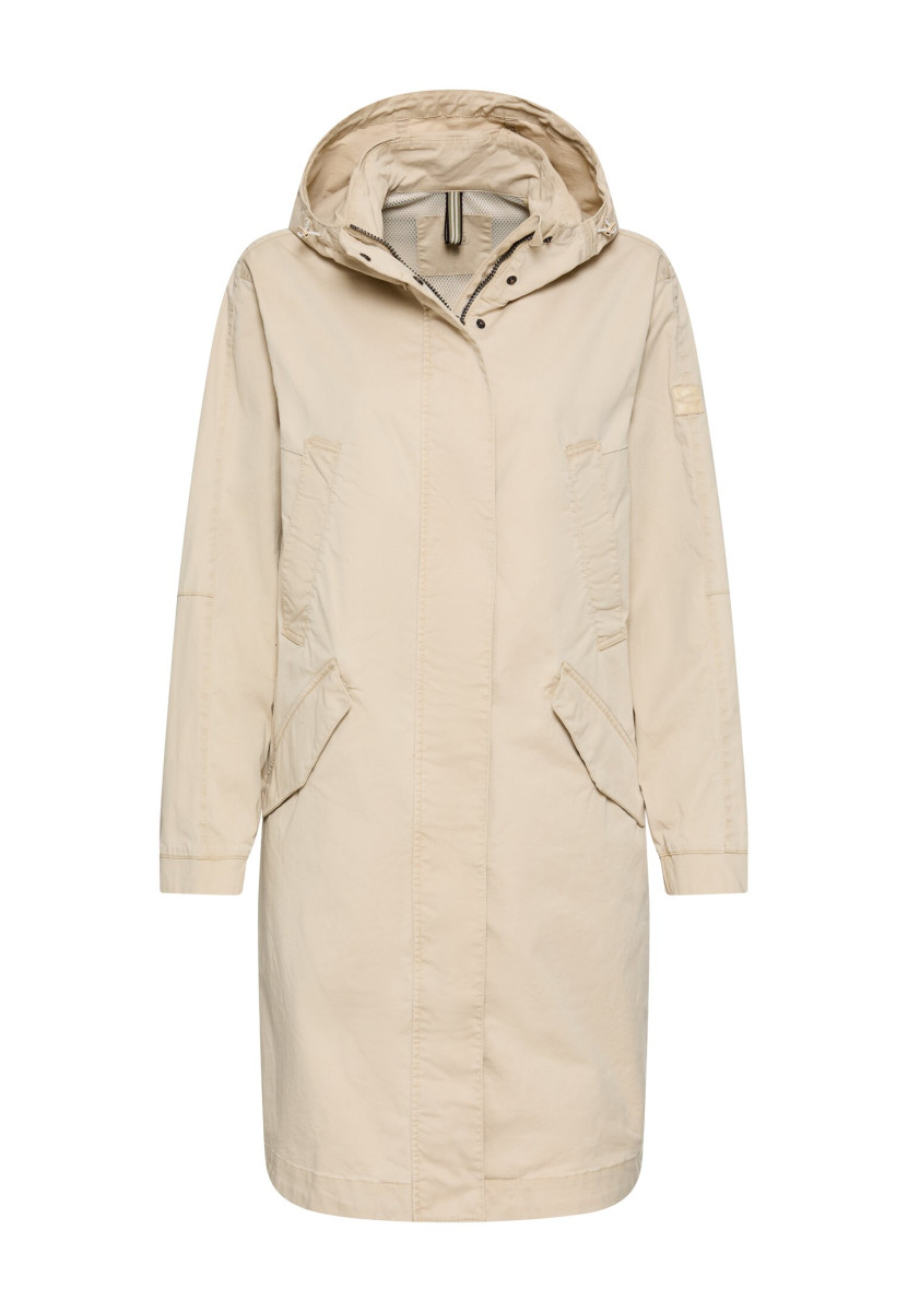 Damen Mantel Mit Verstellbarer Kapuze