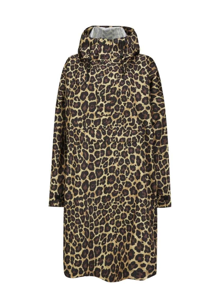 Damen Regen-Poncho mit Leo-Muster
