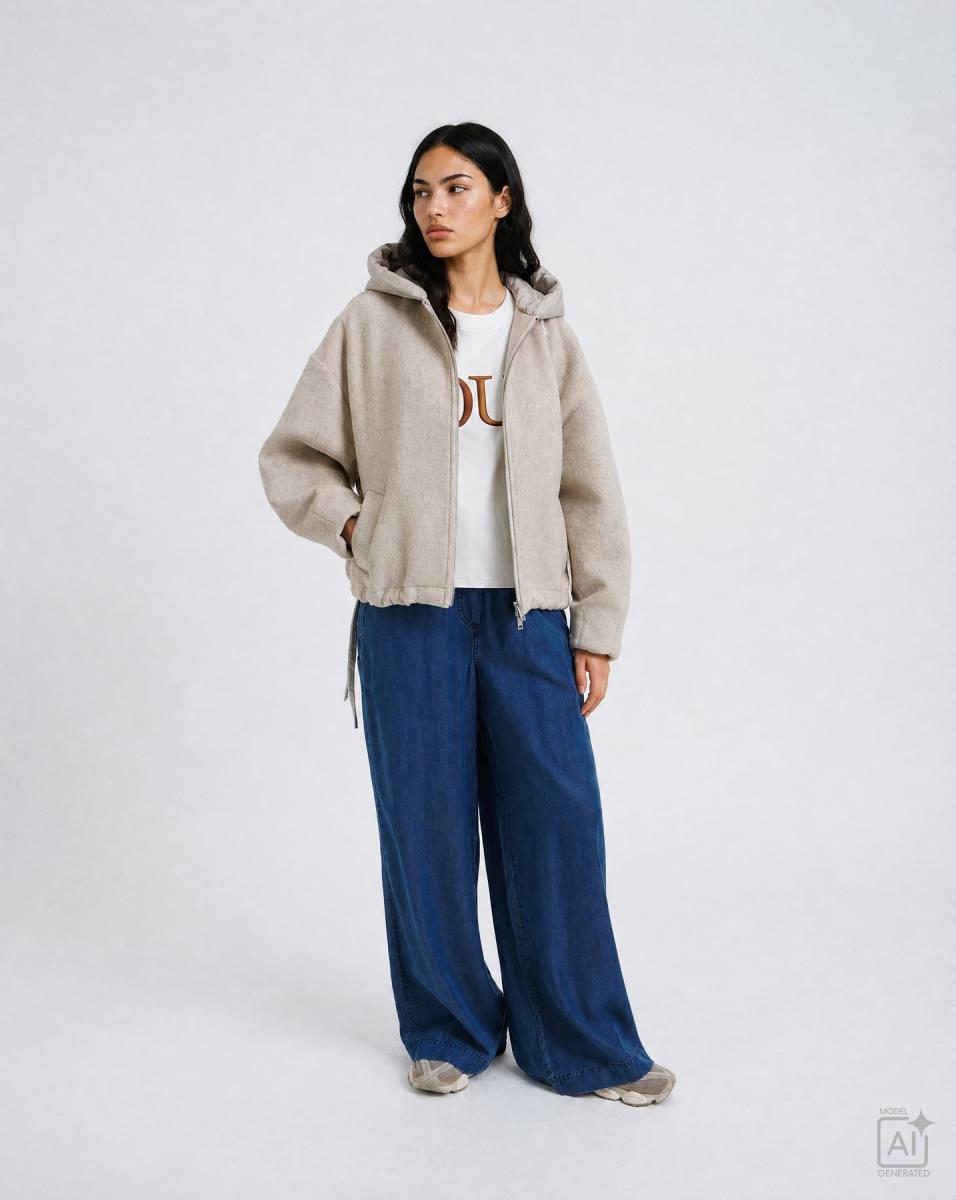 Damen Boxy-Sweatshirt mit 3/4-Arm