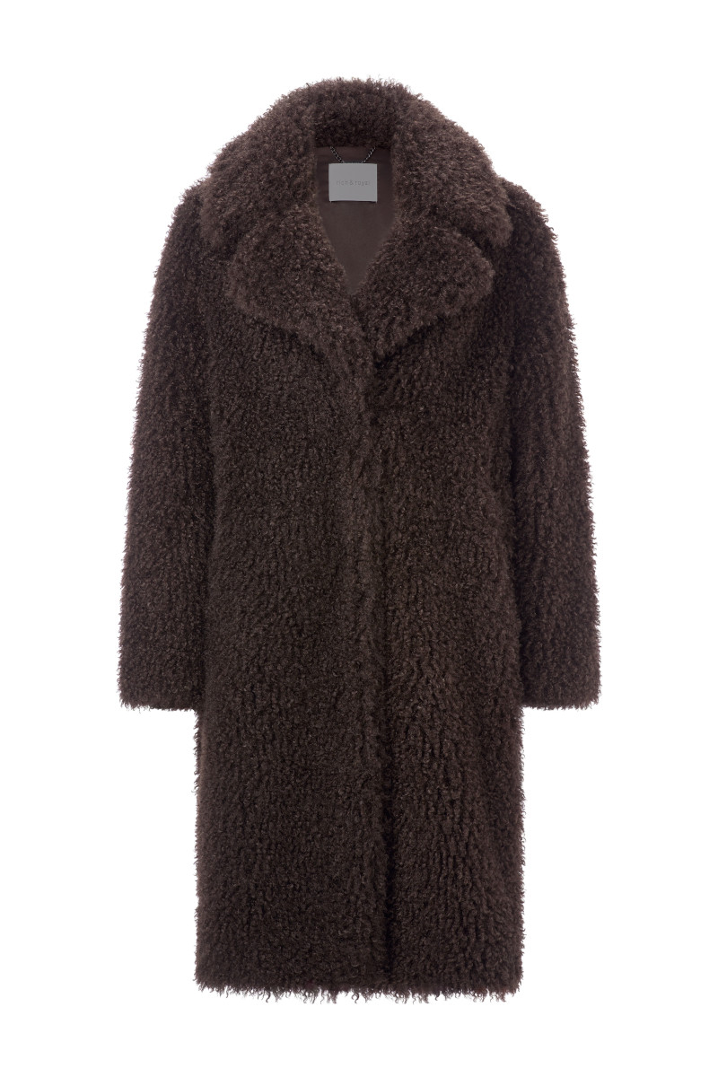 Damen Mantel Long Curly