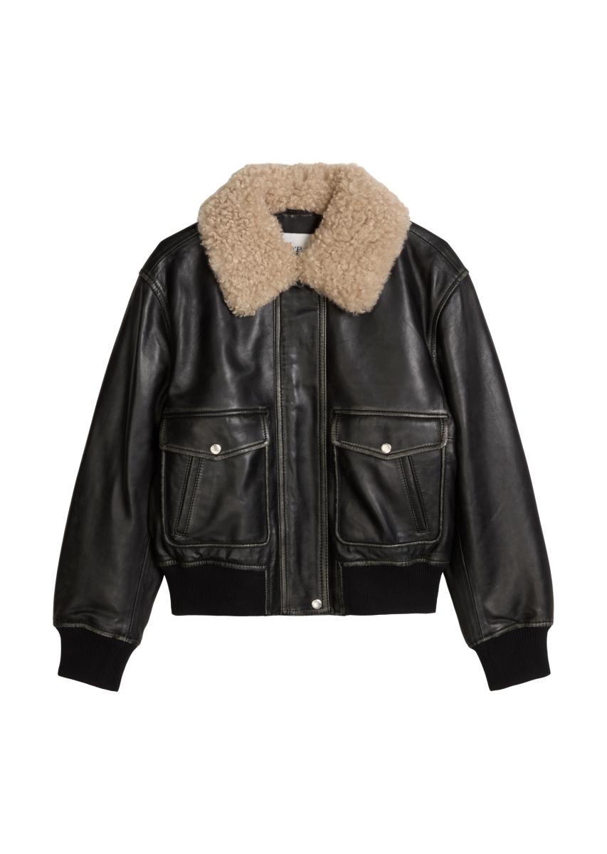 Damen Lederjacke im Aviator-Stil