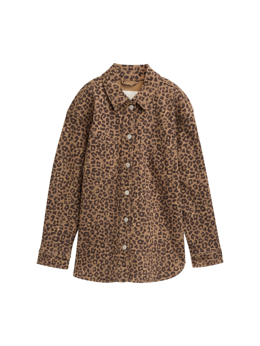 Damen Overshirt mit Leo-Print