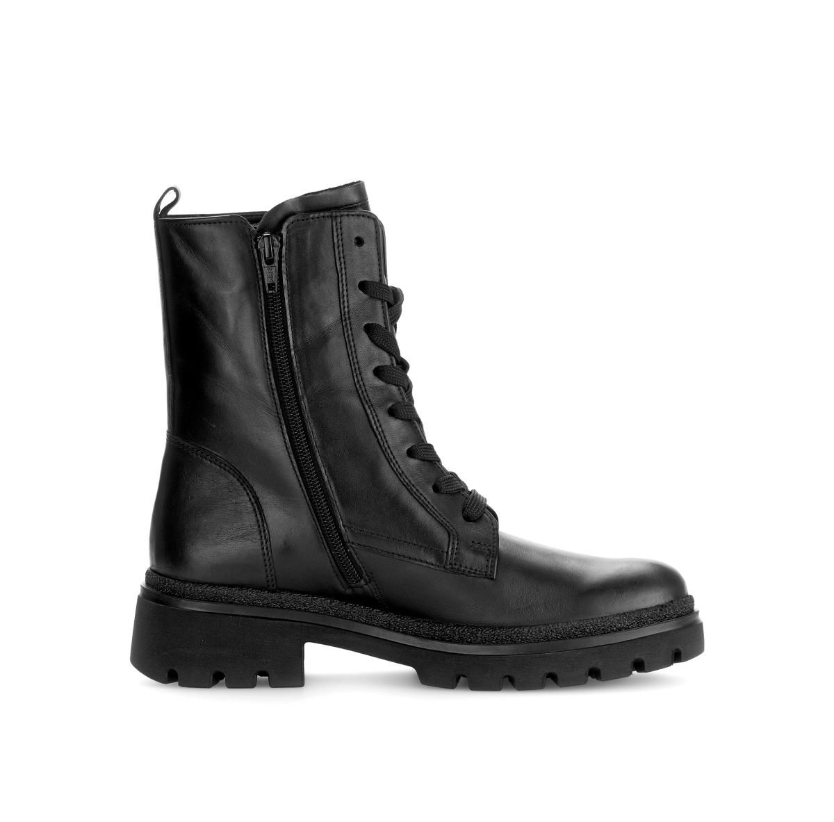 Damen Schnürstiefeletten Glattleder