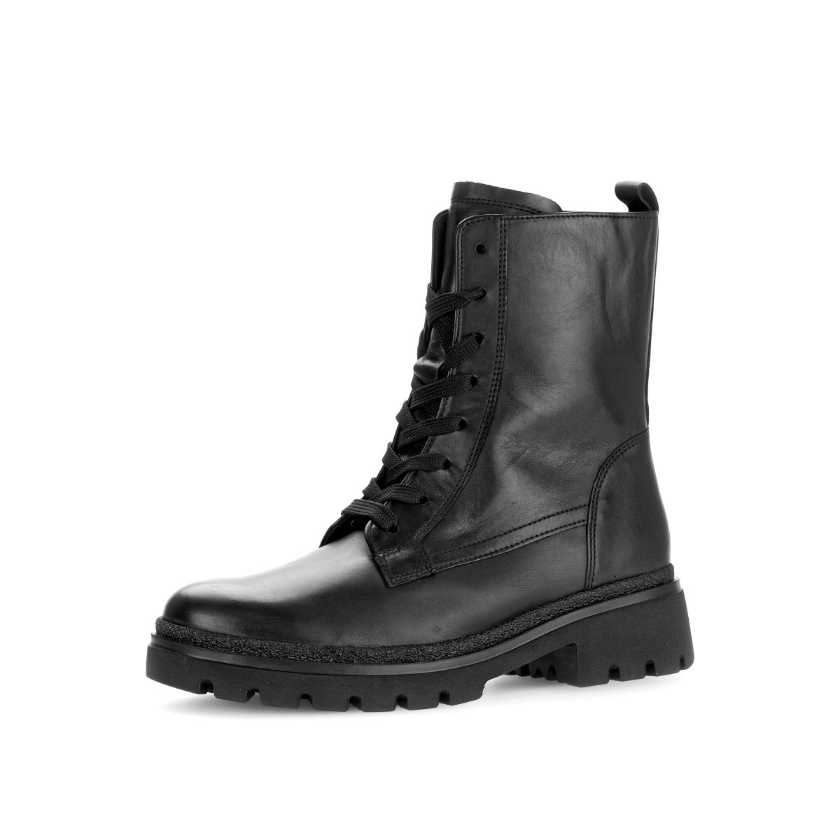 Damen Schnürstiefeletten Glattleder