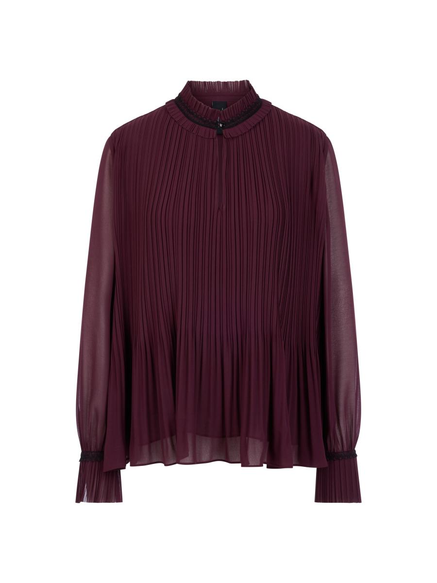 Damen Plisseebluse mit femininen Details